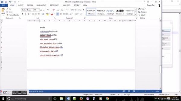 Editing php ini for Magento