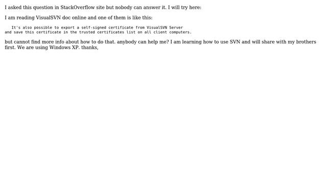 VisualSVN Server self-signed certificate смотреть онлайн