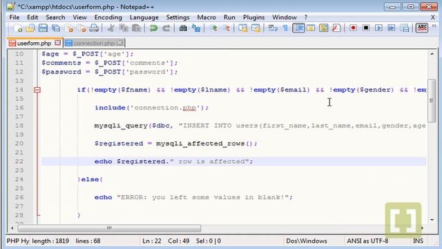 PHP PART 34 Inserting Values to Database смотреть онлайн