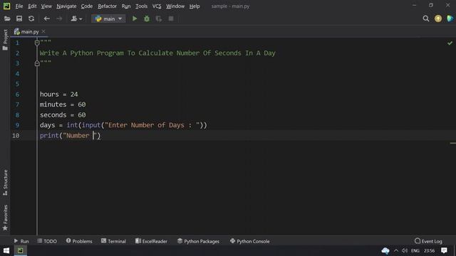 Write A Python Program To Calculate Number Of Seconds In A Day смотреть онлайн