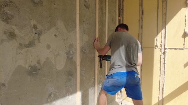 Объединенный балкон с комнатой. Утепление. Отделка в гипсокартон. смотреть онлайн