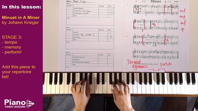 2-2-3 Minuet by Krieger [Part3] [Grade 1 Piano Baroque (List A) Tutorial] Free piano lesson смотреть онлайн