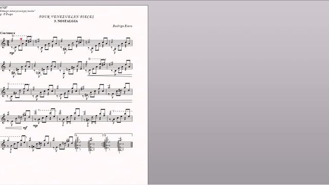 Nostalgia (R.Riera) Free Sheet Music for the Guitar смотреть онлайн
