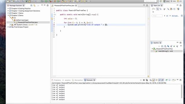 Tutorial: Java Demo Chapter 2 - PowersOfTwoFromTwo смотреть онлайн