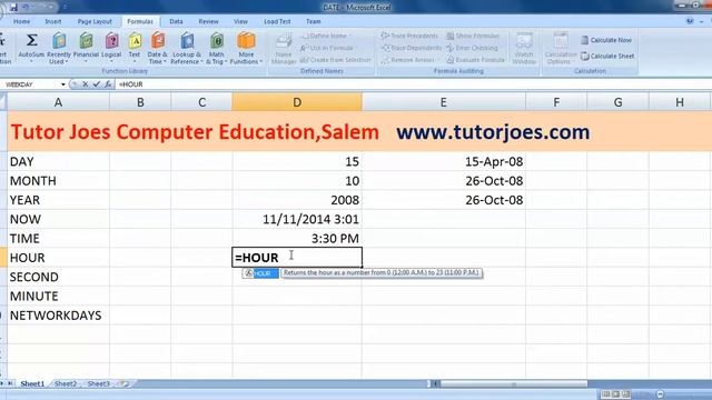 DATE & TIME function in excel tamil смотреть онлайн