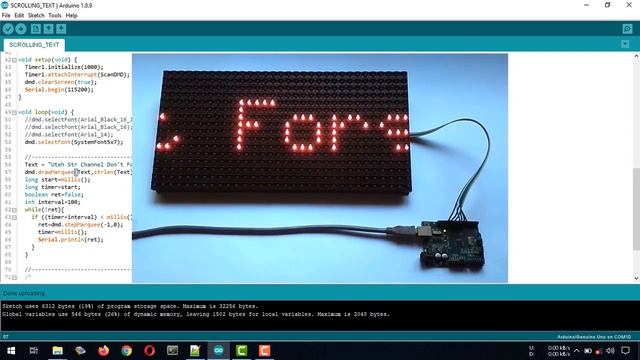 Arduino + P10 LED Display Panel | Arduino Uno with P10 LED Display | Display and Scrolling Text смотреть онлайн
