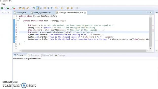 Java: String: Code Point Before Method смотреть онлайн