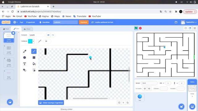 Lesson08 | how to create Level up games on Scratch? | Levelli oddiy o'yinlar qanday yaratiladi? смотреть онлайн