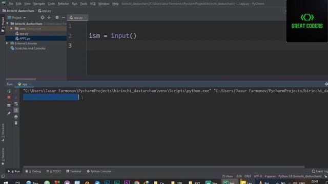 #2.3 - Dars | Python Dasturlash Tili #python #beginners смотреть онлайн