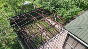 Каркас беседки из металла на винтовых сваях