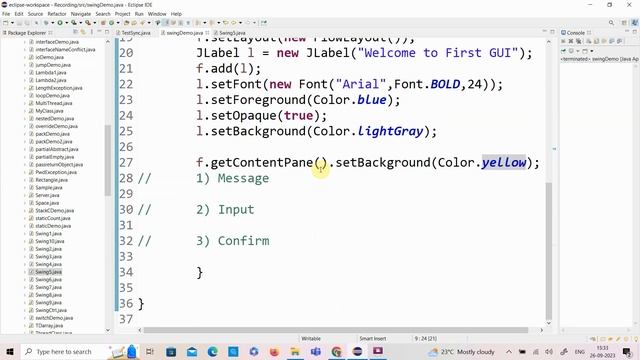 Graphical User Interface (GUI) - Java Swing смотреть онлайн