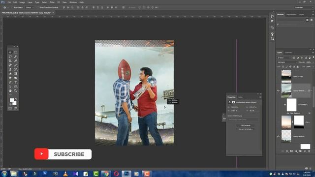 NFL Photoshop Tutorial Speed art ( Photoshop) in telugu photoshop guruji смотреть онлайн