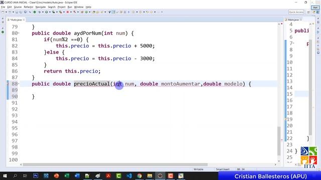 Clases y metodos void return en JAVA aumentar descontar segun un numero par o impar segun marca 7/8 смотреть онлайн