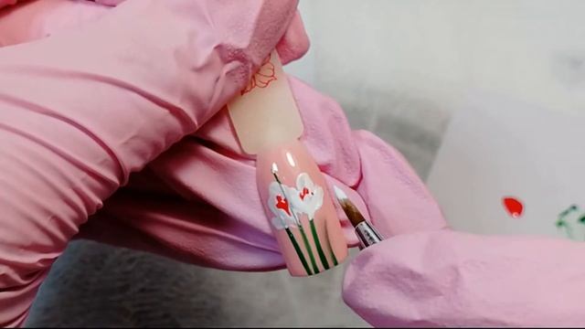 Мастер класс цветы подснежники на ногтях