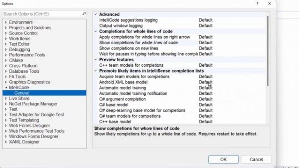 How To Turn Off IntelliCode (extended IntelliSense) in Visual Studio 2022