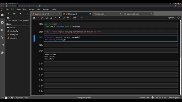 How to Delete a Specific Entity from a spaCy Doc Object with a Custom Factory (spaCy 3x Tutorials) смотреть онлайн