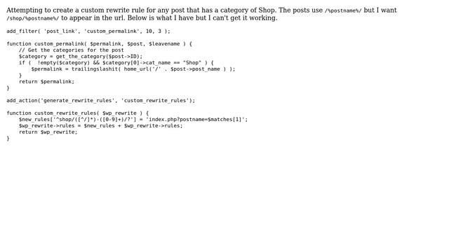 Wordpress: Post url rewriting for posts with certain category смотреть онлайн