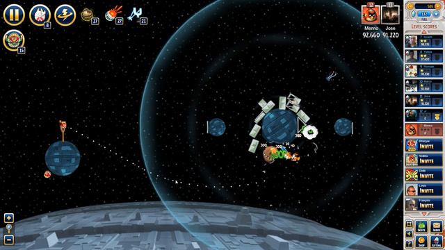 Angry Birds Star Wars Facebook Death Star Level 35 walkthrough 3-stars no PU смотреть онлайн
