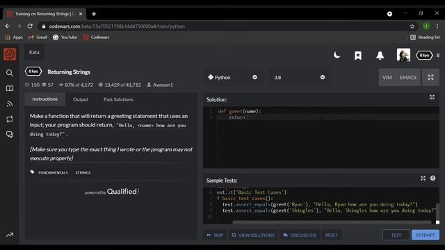 CodeWars: Returning Strings (In Python) #Ep:1 смотреть онлайн