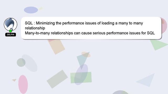 SQL : Minimizing the performance issues of loading a many to many relationship смотреть онлайн