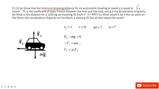 (5-12) (a) Show that the minimum stopping distance for an automobile traveling at speed v is equal смотреть онлайн