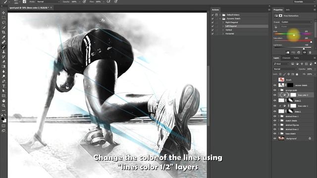 Dynamic Sketch Photoshop Action Tutorial смотреть онлайн