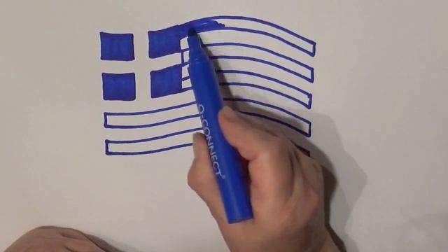 Learn geography How to draw a flag Greece смотреть онлайн