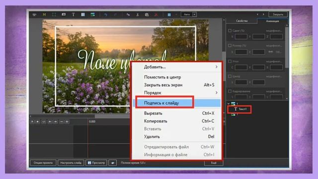 Добавление текстового комментария к стилю в PTE AV Studio смотреть онлайн