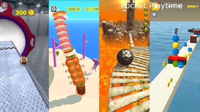 Going Balls vs Sandwich Runner vs Rollance vs Stack Rider - All level gameplay Android, IOS смотреть онлайн