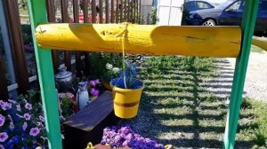 КОЛОДЕЦ-КЛУМБА ИЗ ШИНЫ ОТ КОЛЕСА И ПОДРУЧНЫХ СРЕДСТВ!!!