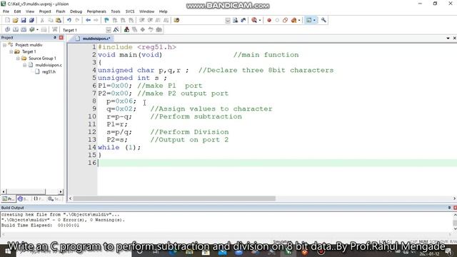 Embedded C program to perform subtraction and division on 8 bit data...By Prof.Rahul Mengade смотреть онлайн