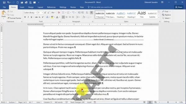 How to delete a stubborn watermark in Word 2016