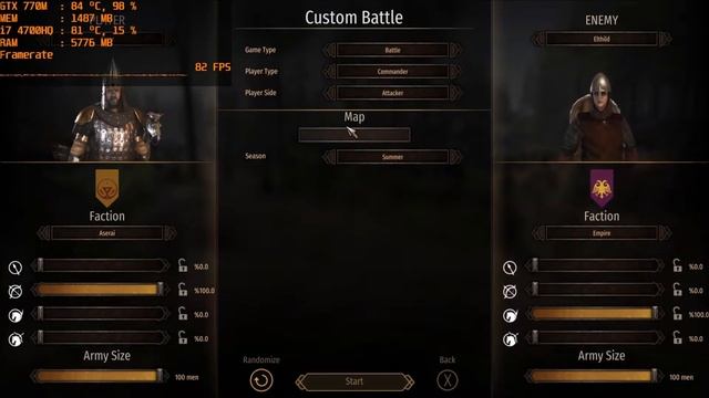 Performance Test Mount and Blade Bannerlorld (GTX 770m and i7 4700HQ) смотреть онлайн