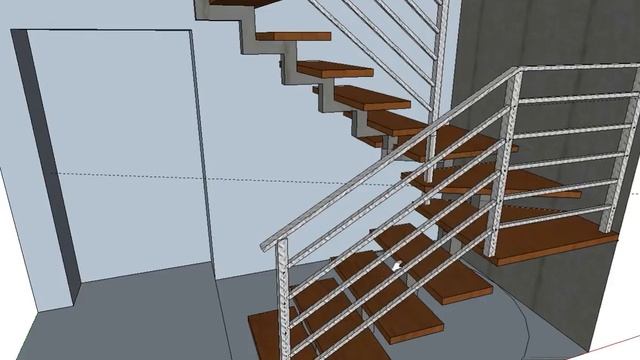 Мой первый проект в sketchUP. Рисуем лестницу в 3D смотреть онлайн
