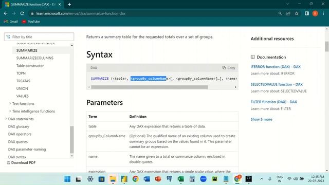SUMMARIZE Function (DAX) in Tamil смотреть онлайн