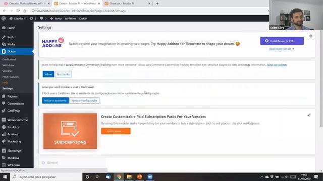 Configurações do Plugin Dokan Marketplace no WordPress смотреть онлайн