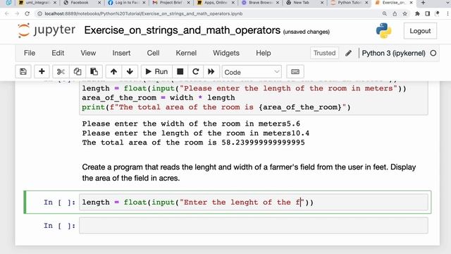 Python Tutorial for Beginners -19- Exercise on maths operations смотреть онлайн