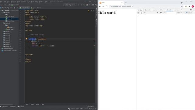 Javascript Undefined and null | 2.3 смотреть онлайн