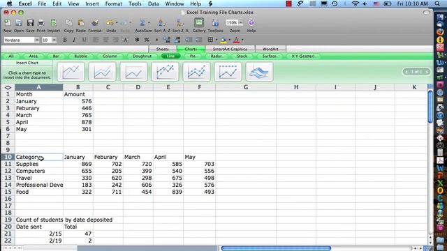 Excel 2008 for Mac Charts Step 1 смотреть онлайн