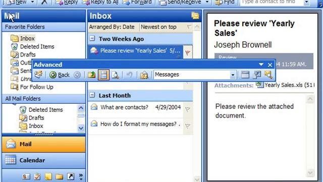 Outlook 2003 Tutorial Using Toolbars Microsoft Training Lesson 1.6 смотреть онлайн