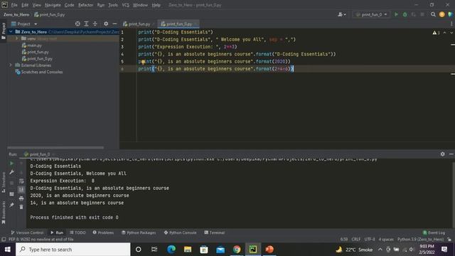 Print Function and Formatted Outputs | Python Zero to Hero for Beginners in Hindi Tutorial #1. смотреть онлайн