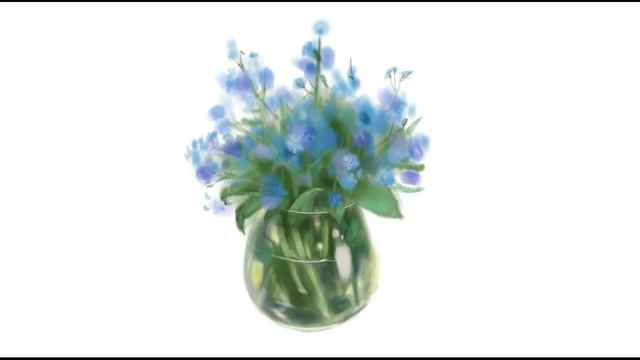 Нежный букет незабудок / Рисую в Procreate / Как нарисовать вазу с полевыми цветами смотреть онлайн