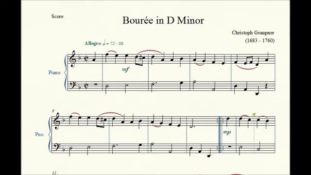 Bourrée in D Minor - Christoph Graupner - Piano Repertoire 1 смотреть онлайн