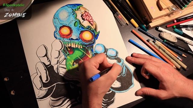 ZOMBIE Drawing - Day 6 of the Spookydelic Drawing Challenge 2023 смотреть онлайн