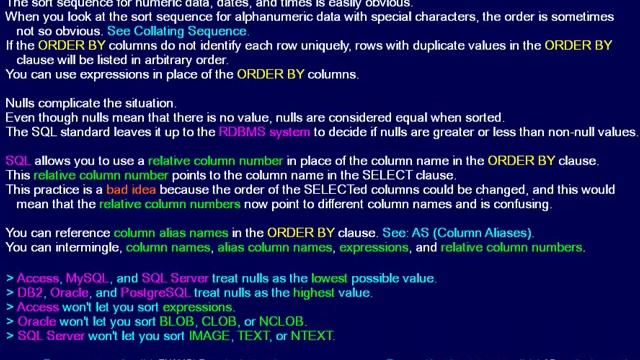 SQL 023 SELECT WHERE ORDER BY or How can I sort the results by value? смотреть онлайн