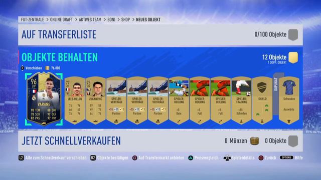 FIFA 19 FUT Draft Belohnung TOTY Varane im 5k Pack смотреть онлайн