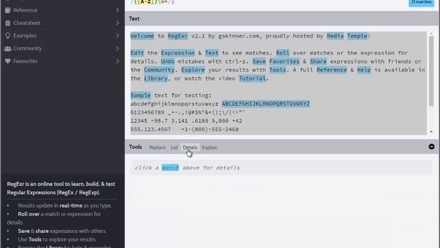 Обзор сервиса RegExr смотреть онлайн