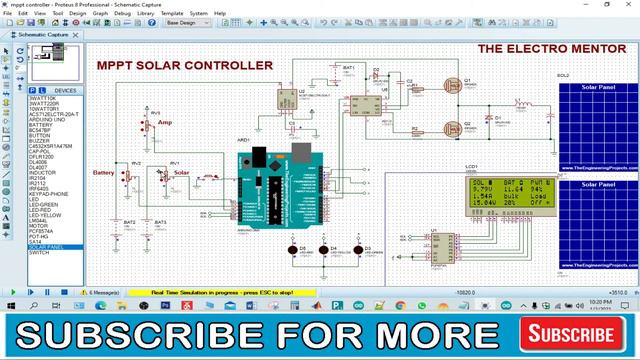 MPPT Solar Controller Using Arduino | MPPT Solar Charge Controller | Proteus Project