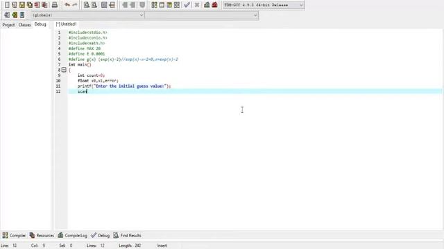 Implementation of Fixed Point method in C смотреть онлайн
