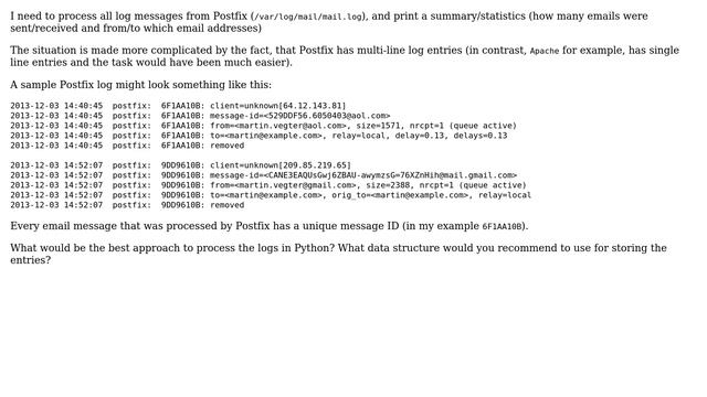 Software Engineering: processing Postfix log with python смотреть онлайн